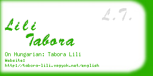 lili tabora business card